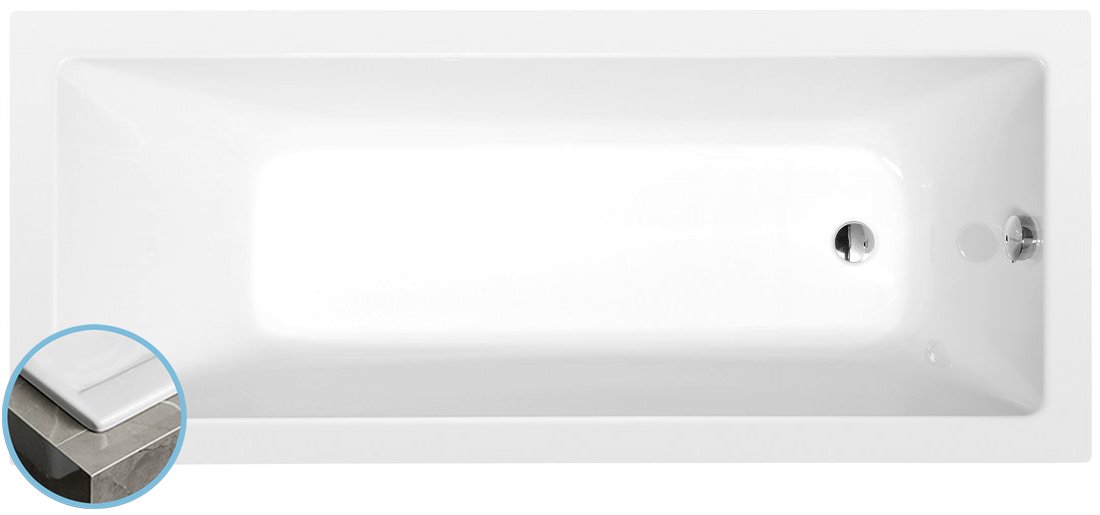 NOEMI SLIM obdĺžniková vaňa 160x70x39cm, biela
