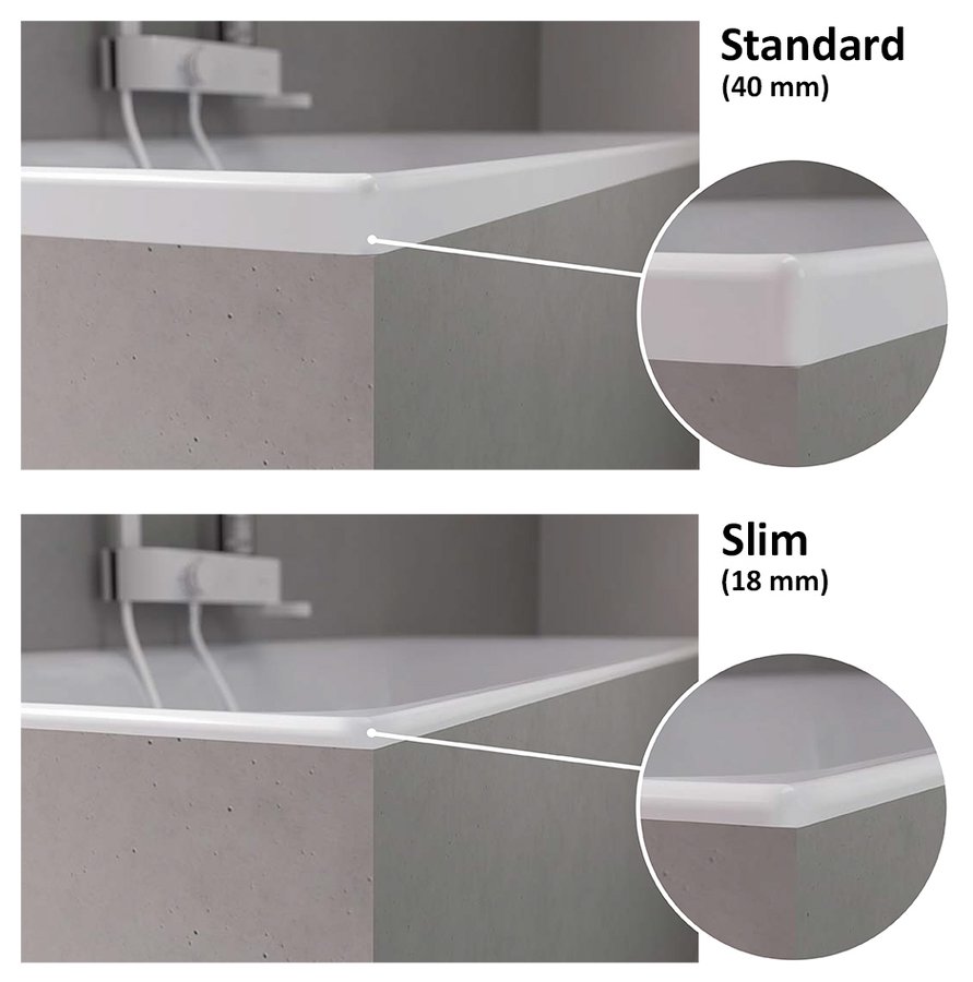 Polysan VIVA L SLIM asymetrická vana 185x80x47cm, bílá 72099S