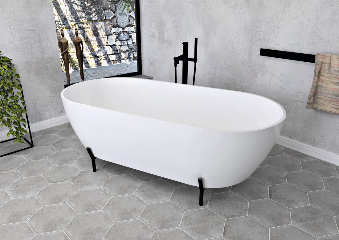Polysan REDUTA konstrukce pro vanu 150x75cm, černá mat 72830B