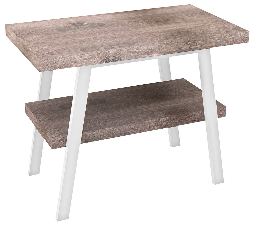 TWIGA umyvadlový stolek 80x72x50 cm, bílá mat/ořech rustik VC442W-80-3