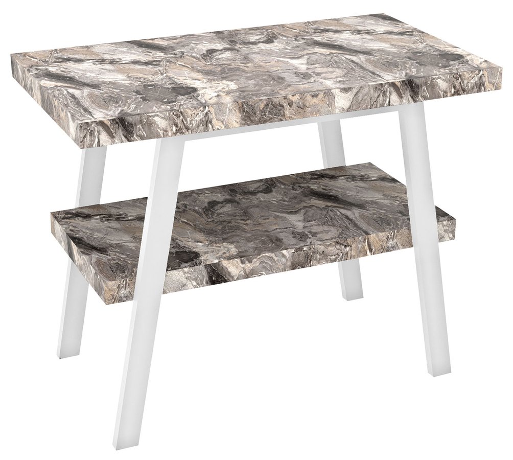 TWIGA umyvadlový stolek 80x72x50 cm, bílá mat/šedý kámen VC442W-80-10