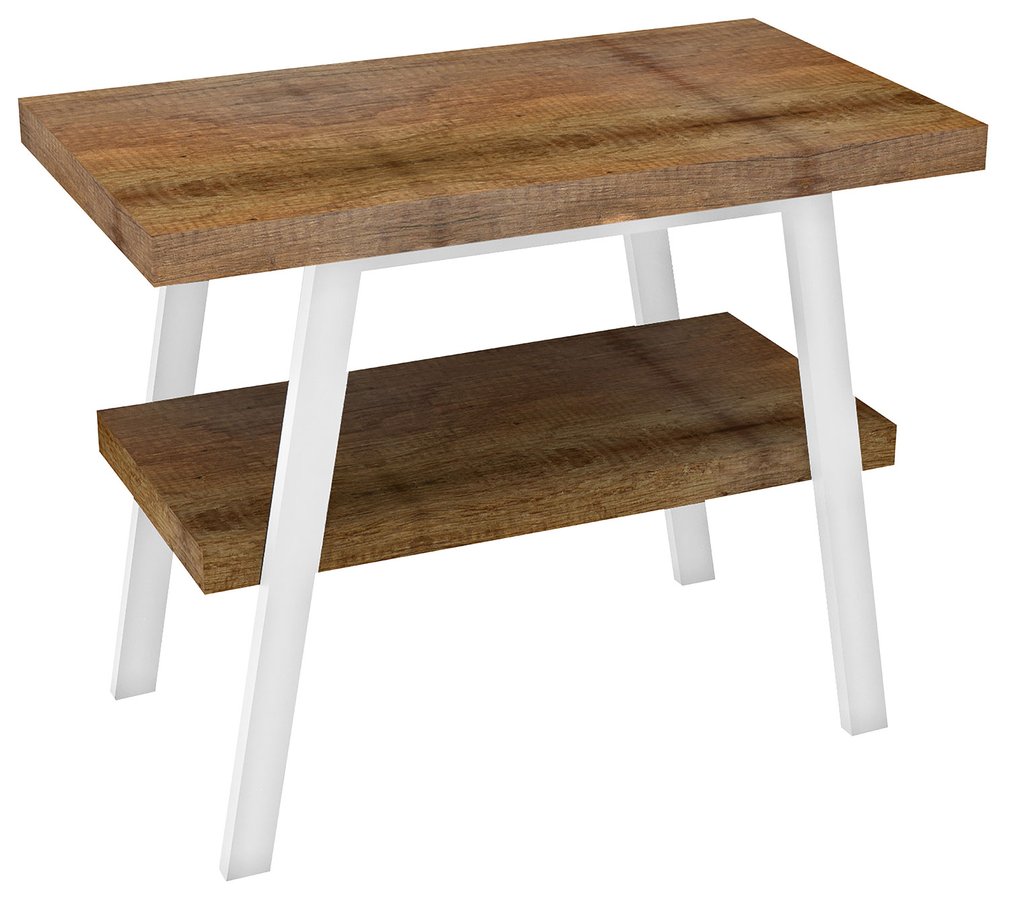 TWIGA umyvadlový stolek 90x72x50 cm, bílá mat/old wood VC442W-90-8