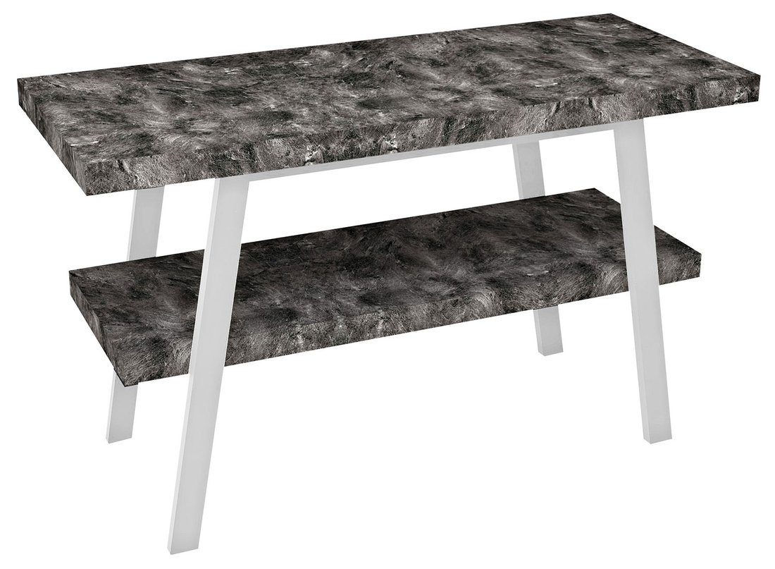 TWIGA umyvadlový stolek 120x72x50 cm, bílá mat/štípaný kámen