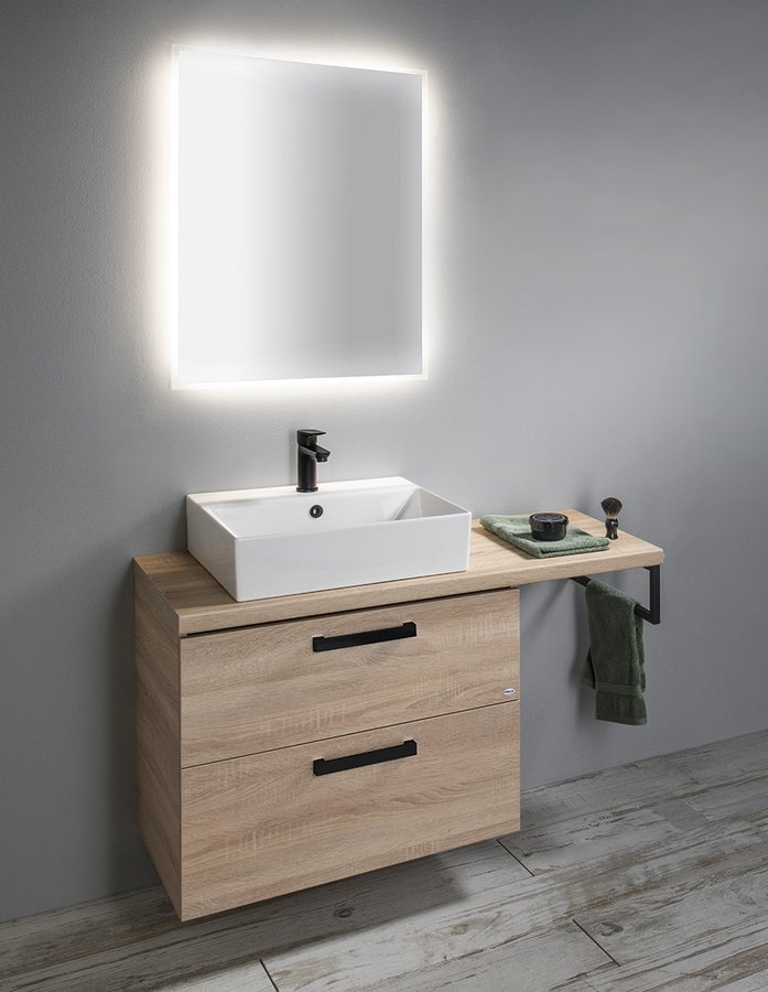 Aqualine VEGA deska pod umyvadlo 104x45cm, dub platin VG710