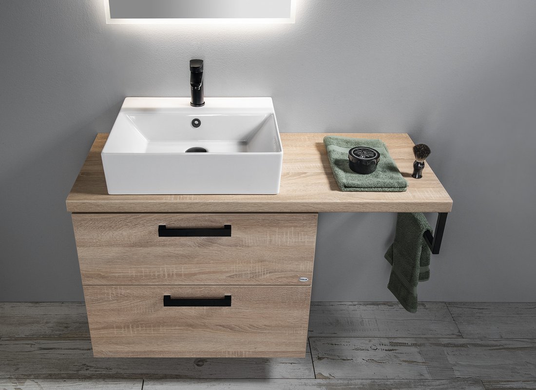 Aqualine VEGA deska pod umyvadlo 104x45cm, dub platin VG710