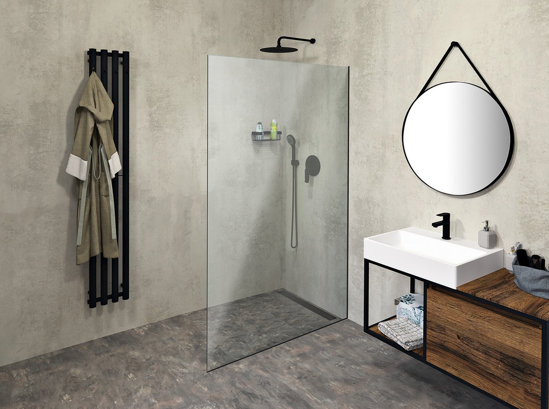 Polysan ARCHITEX sada pro uchycení skla, podlaha-stěna, max. š. 1200mm, černá mat AXL2112B
