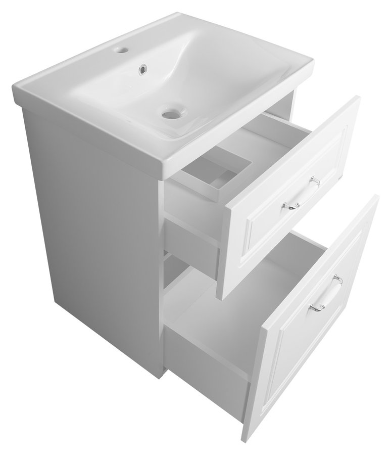 Aqualine FAVOLO umyvadlová skříňka 57x72,5x44,6cm, bílá mat FV260