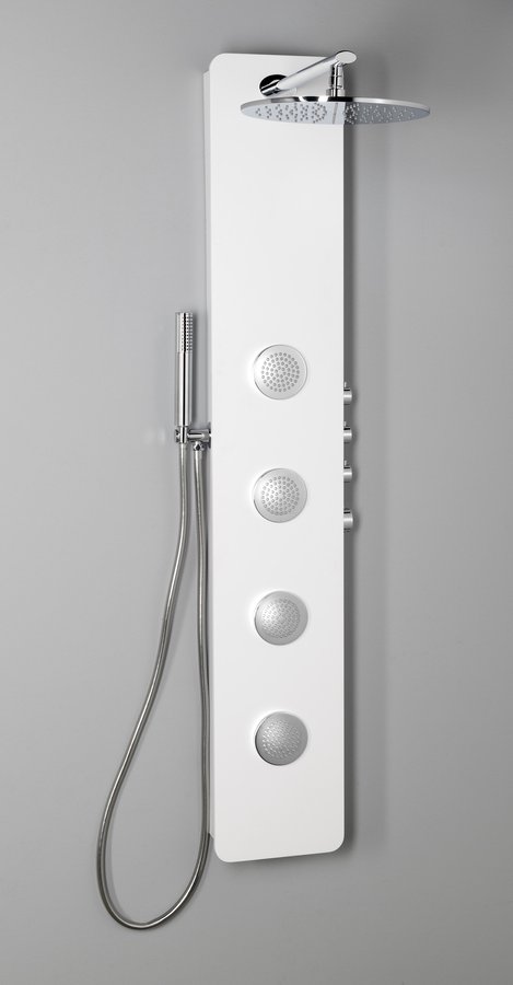 Polysan SPIRIT ROUND termostatický sprchový panel 250x1550mm, bílá 71151