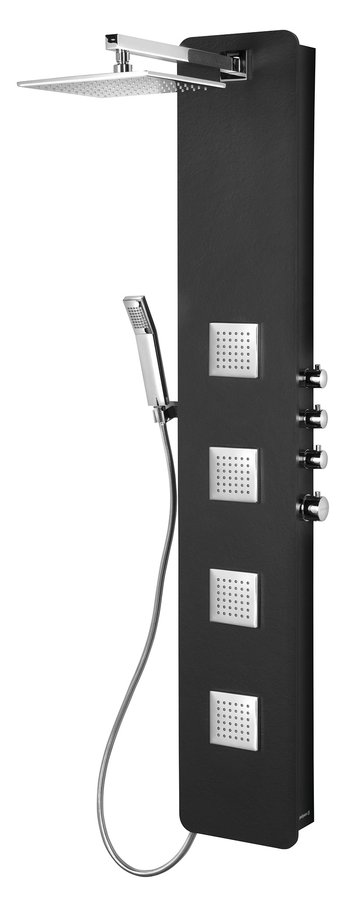 SPIRIT SQUARE termostatický sprchový panel nástěnný, 250x1550mm, černá 81251