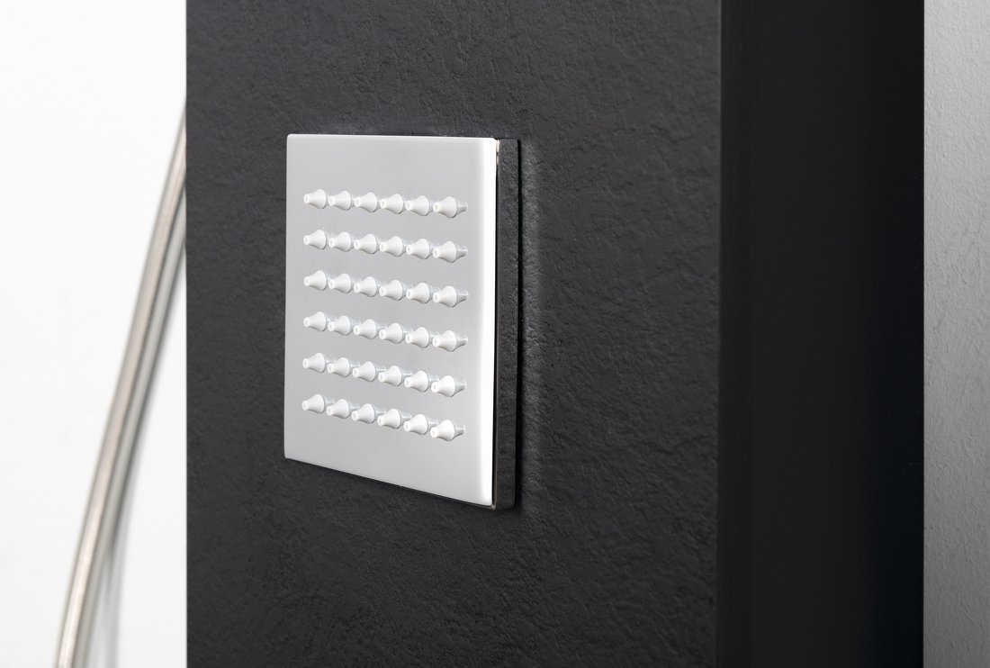 Polysan SPIRIT SQUARE termostatický sprchový panel 250x1550mm, černá 81251