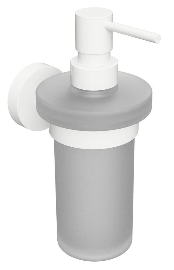 X-ROUND WHITE dávkovač mýdla 230ml, mléčné sklo, bílá mat XR101W