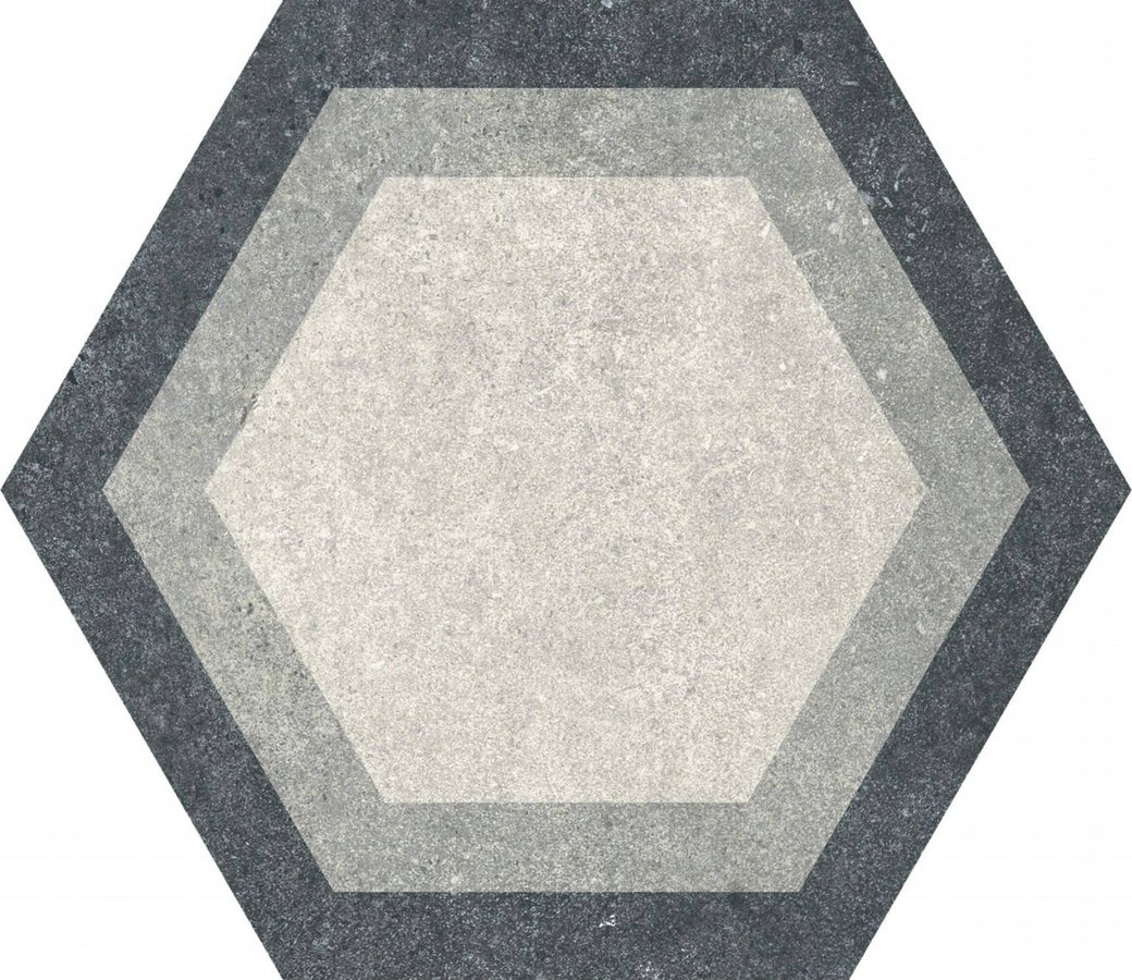 TRAFFIC dlažba Grey Mix Combi Hex 22x25 (bal=1,04m2)