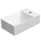 Photo: KUBE X Ceramic Washbasin 40x23 cm, right/left, white ExtraGlaze