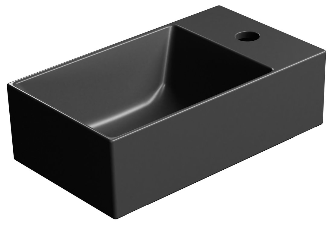 KUBE X keramické umyvadlo 40x23cm, pravé/levé, černá mat 9484126