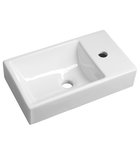 Photo: MINOS Cloakroom Ceramic Washbasin 45x26cm, mixer on the right/white