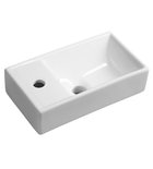 Photo: MINOS Cloakroom Ceramic Washbasin 40x22cm, mixer on the left, white