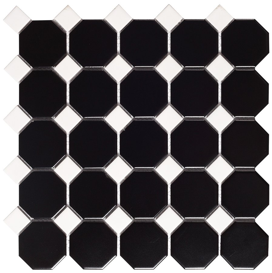TECH mozaika Octogon Black Matt 29,5x29,5 INT077