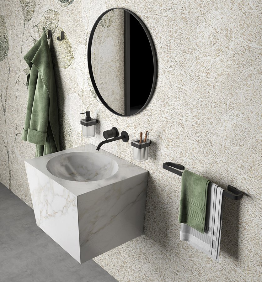 Gedy SAMOA držák ručníků 600x65mm, černá mat A8216014