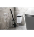 Photo: SAMOA wall-hung toilet brush, frosted glass, black matt