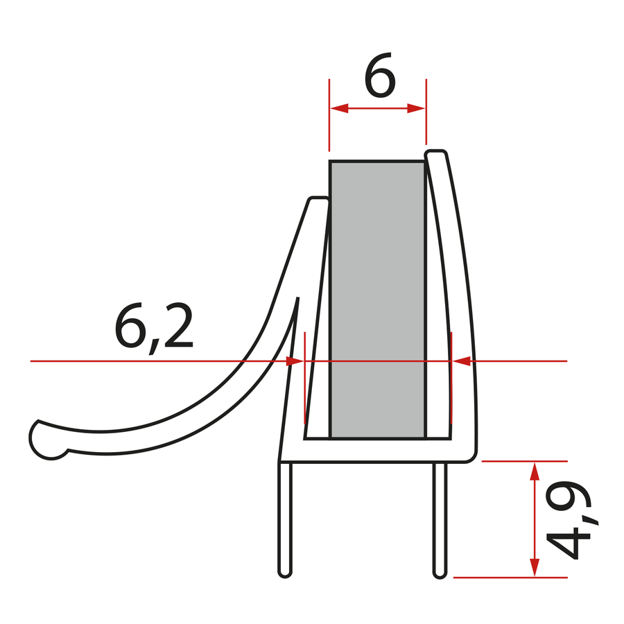 Spodní těsnění na dveře, sklo 6mm, 1000mm NDGS14