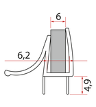 Photo: Bottom seal for door, glass 6mm, 1000mm