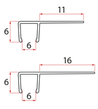 Photo: Satz vertikaler Dichtungen für 6/6mm Glas, 1900 mm