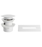 Photo: SET Overflow cover, bath outlet 1¨1/2, click-clack, glossy white