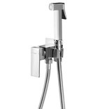 Photo: Wall-mounted Bidet Mixer Tap with Hand Shower, Hose 1,2m, square, chrome