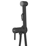 Photo: Wall-mounted Bidet Mixer Tap with Hand Shower, Hose 1,2m, round, black matt