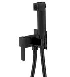 Photo: Wall-mounted bidet mixer with a Stop shower, hose 1,2m, square, Black mat