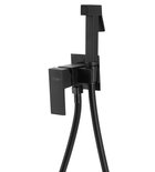Photo: Wall-mounted Bidet Mixer Tap with Hand Shower, Hose 1,2m, square, black matt