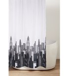 Photo: Shower curtain 180x200cm, polyester, green leaves