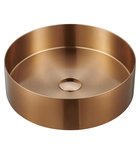 Photo: AURUM stainless steel wash basin, diameter 38 cm, including drain, copper matt