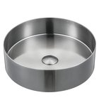 Photo: AURUM stainless steel washbasin, diameter 38 cm, including drain, brushed stainless steel