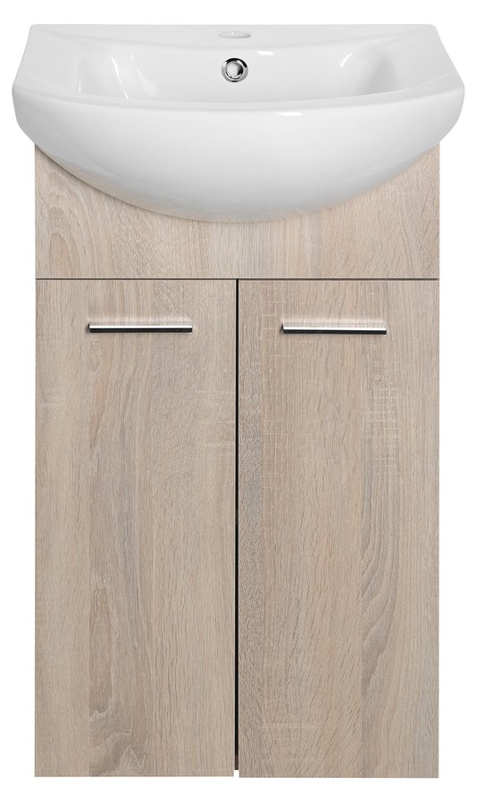Aqualine ZOJA umyvadlová skříňka 41,5x74x25,3cm, dub platin 51144