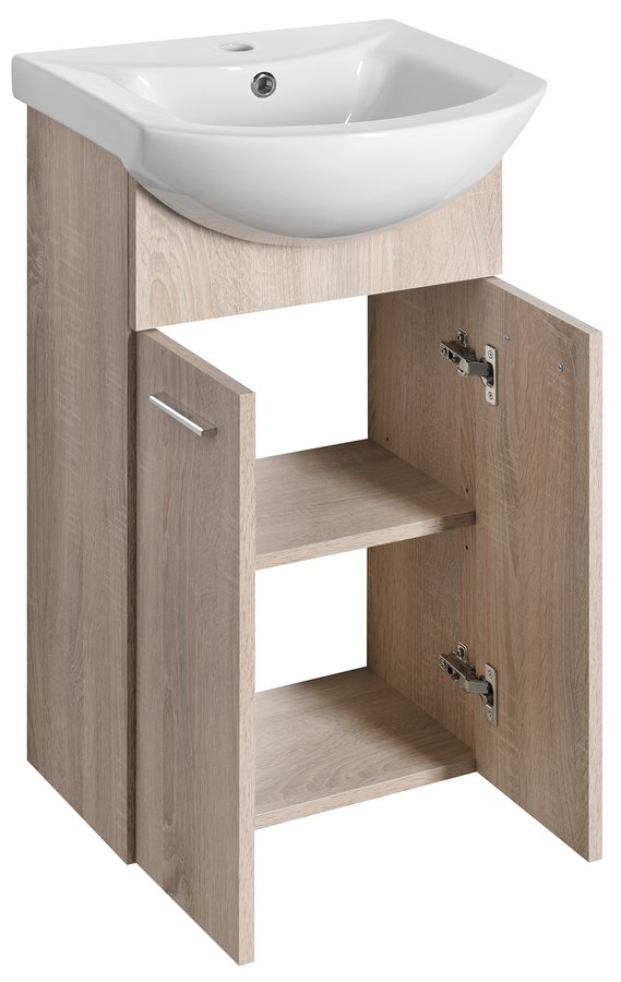 Aqualine ZOJA umyvadlová skříňka 41,5x74x25,3cm, dub platin 51144