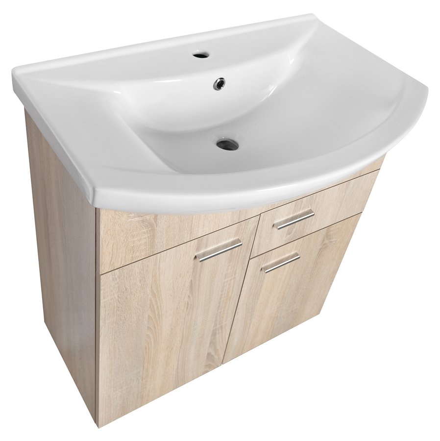 Aqualine ZOJA umyvadlová skříňka 71,5x74x34cm, dub platin 51175