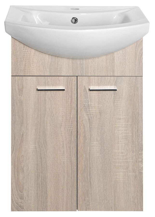 Aqualine ZOJA umyvadlová skříňka 50,5x74x30cm, dub platin 51057