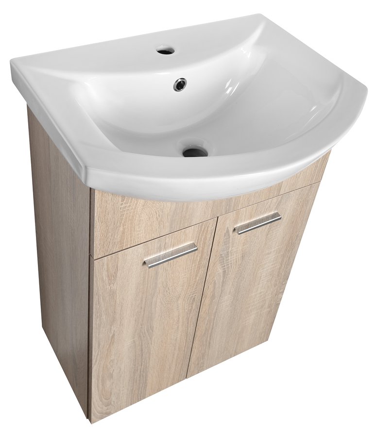 Aqualine ZOJA umyvadlová skříňka 50,5x74x30cm, dub platin 51057