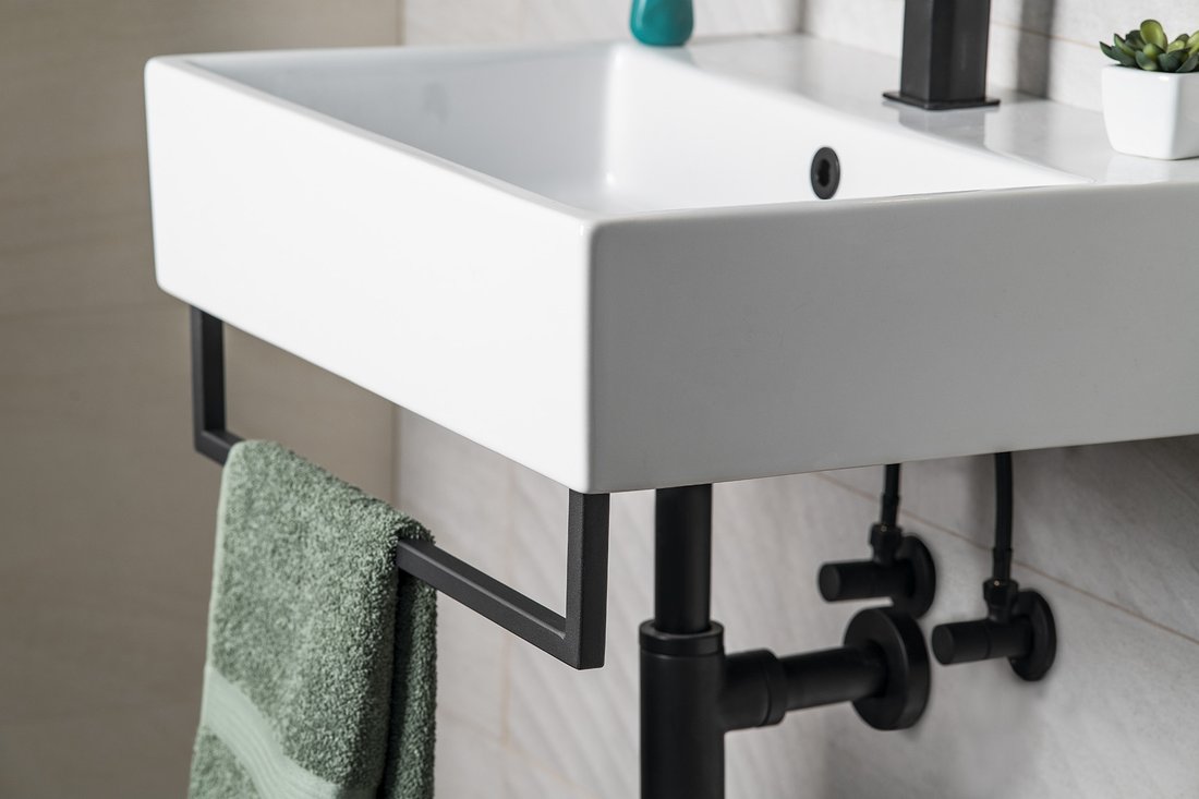 Aqualine HANG držák ručníků pod umyvadlo 665x98mm, černá mat HG665