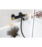 Photo: SOLARIS Wall Mounted Bath Mixer Tap, black/gold matt