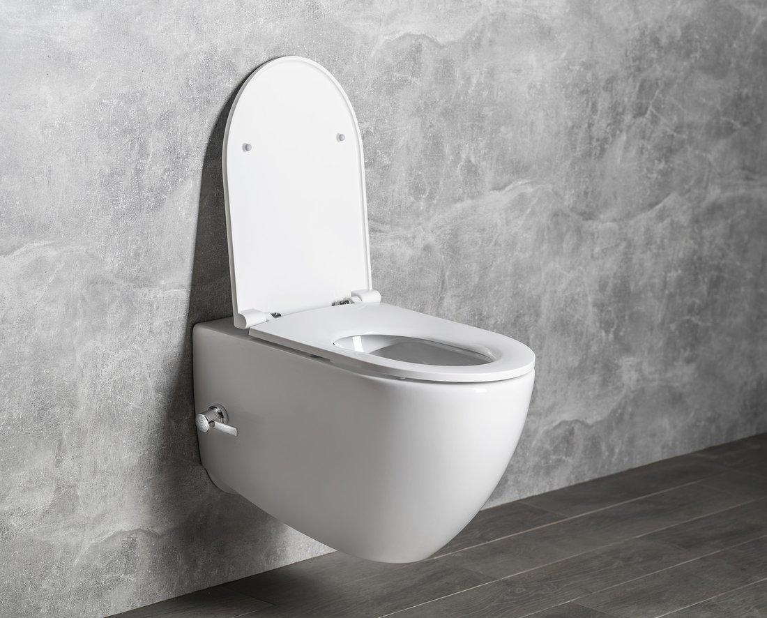 Isvea INFINITY CLEANWASH závěsná WC mísa, integrovaný ventil a bidet. sprška, Rimless, 36,5x53cm, bílá 10NFS1001I