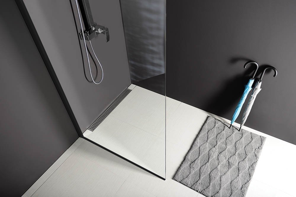 Polysan MODULAR SHOWER BLACK jednodílná zástěna pevná k instalaci na zeď, 900 mm MS1-90B
