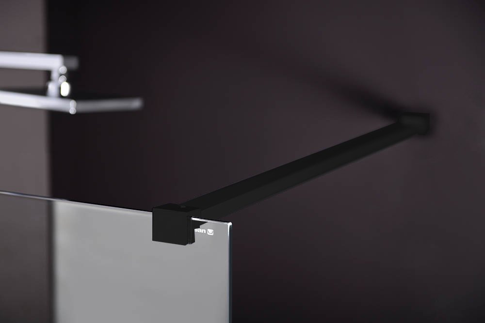 Polysan MODULAR SHOWER BLACK jednodílná zástěna pevná k instalaci na zeď, 900 mm MS1-90B
