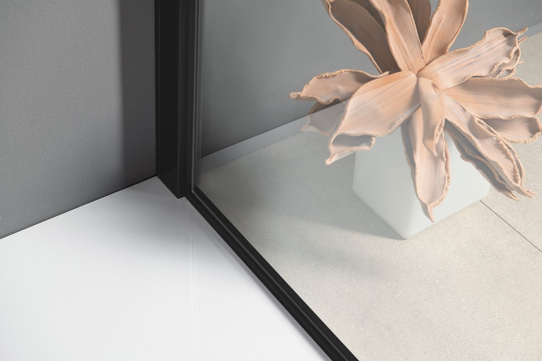 Polysan MODULAR SHOWER BLACK jednodílná zástěna pevná k instalaci na zeď, 900 mm MS1-90B