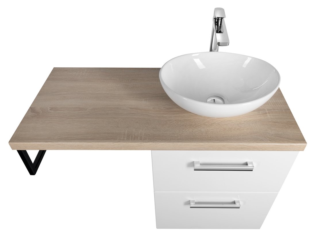 Aqualine VEGA sestava koupelnového nábytku, š. 97,5 cm, bílá/dub platin VG052-02