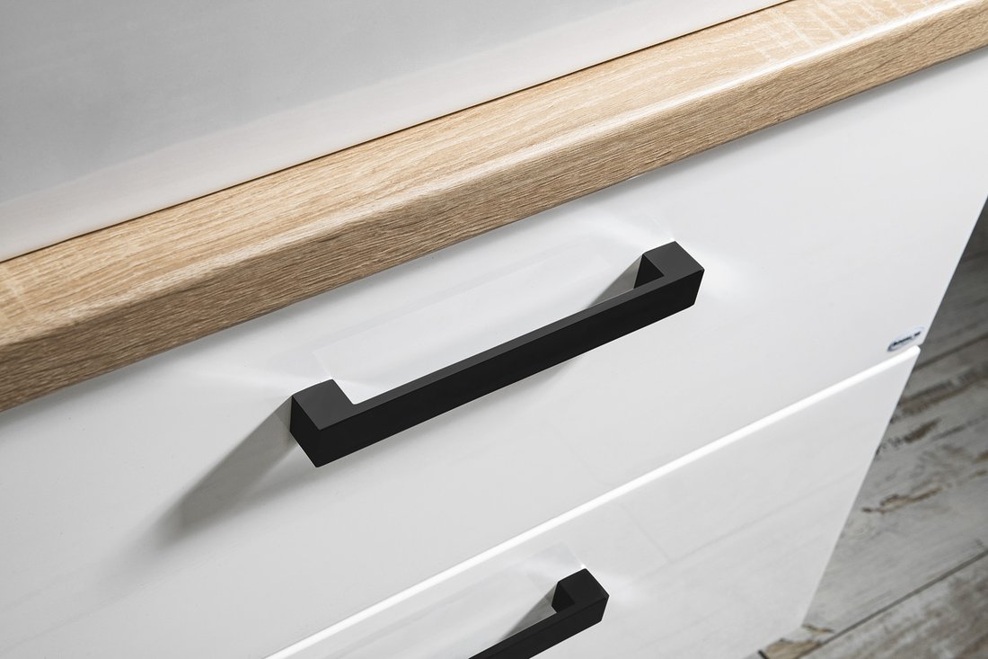 Aqualine VEGA sestava koupelnového nábytku, š. 145 cm, bílá/dub platin VG073-04