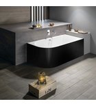 Photo: VIVA R MONOLITH asymmetrische Badewanne 170x75x60cm, weiß/schwarz