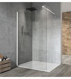 Photo: VARIO WHITE One-piece shower glass panel, wall-mount, clear glass, 800 mm