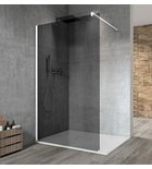 Photo: VARIO WHITE One-piece shower glass panel, wall-mount, smoked glass, 800 mm